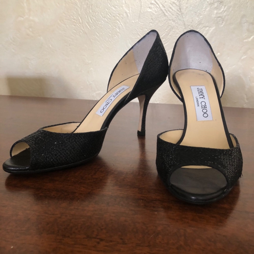 JIMMY CHOO LOGAN BLACK SHOE 7 1/2